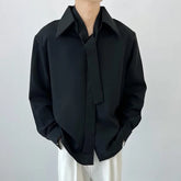 Hearujoy 2024 Luxury Spring Clothing Men's Casual Texture Shirts Vintage Lapel Buttons Solid Color Long Sleeve Basic Clothes